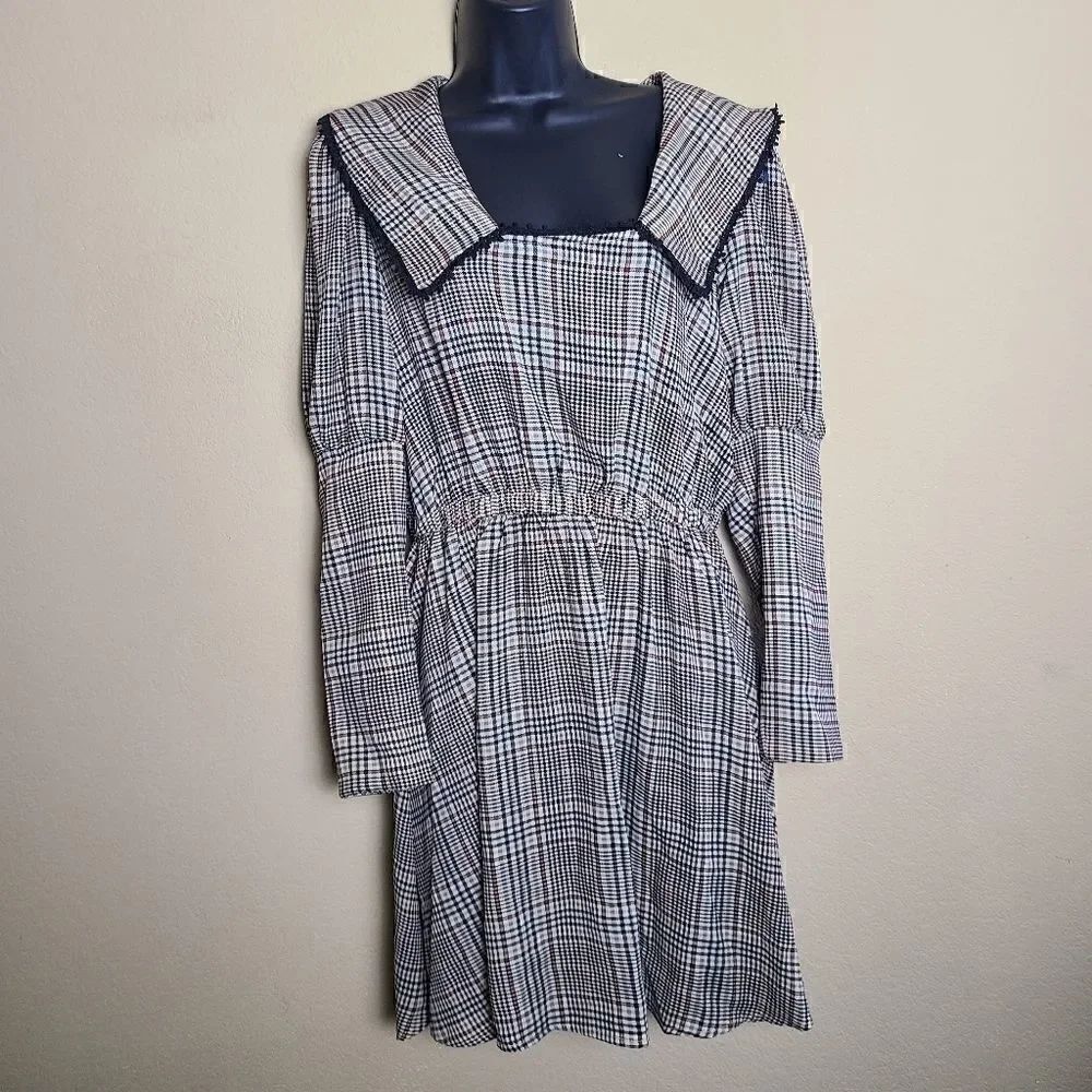 NWT Catch Stitch Plaid Dress